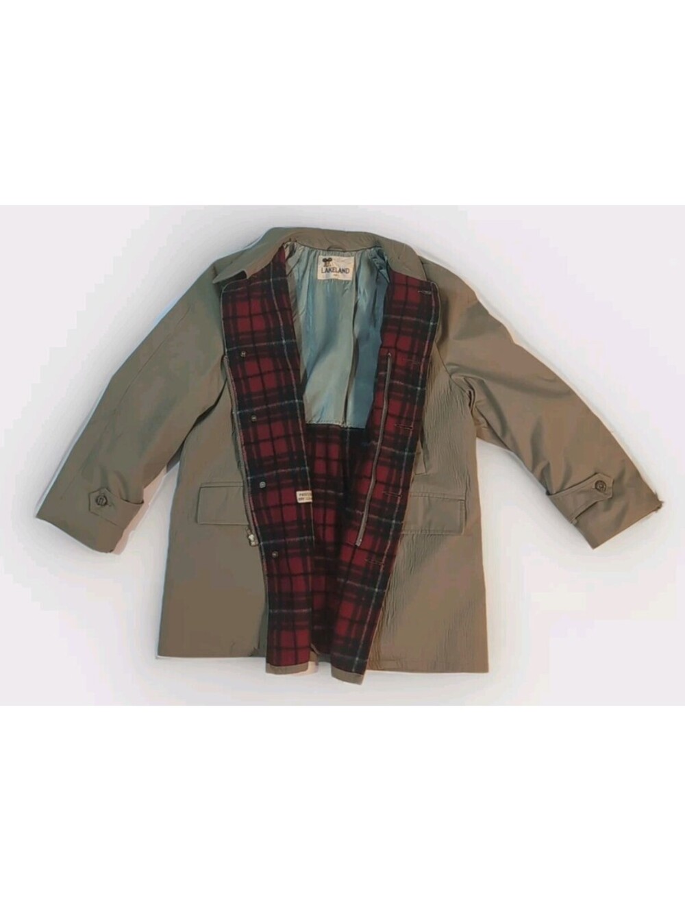 Lakeland Chore Jacket Wool Flannel Lined Sz 46 Rancher Western Textured Vintage